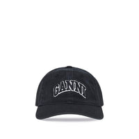 Ganni Cappellino Nero in Cotone (Berretto da Baseball)