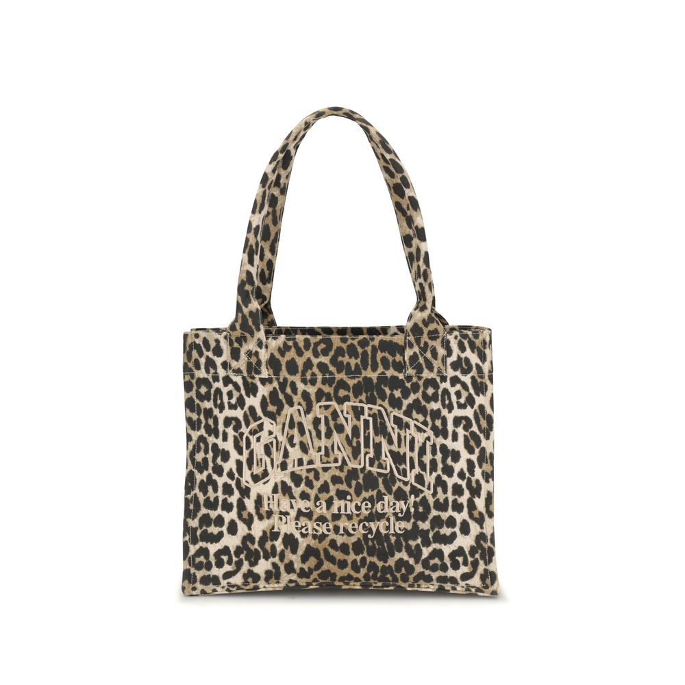 Sac à bandoulière Ganni en coton recyclé marron