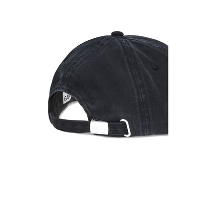 Ganni Cappellino Nero in Cotone (Berretto da Baseball)