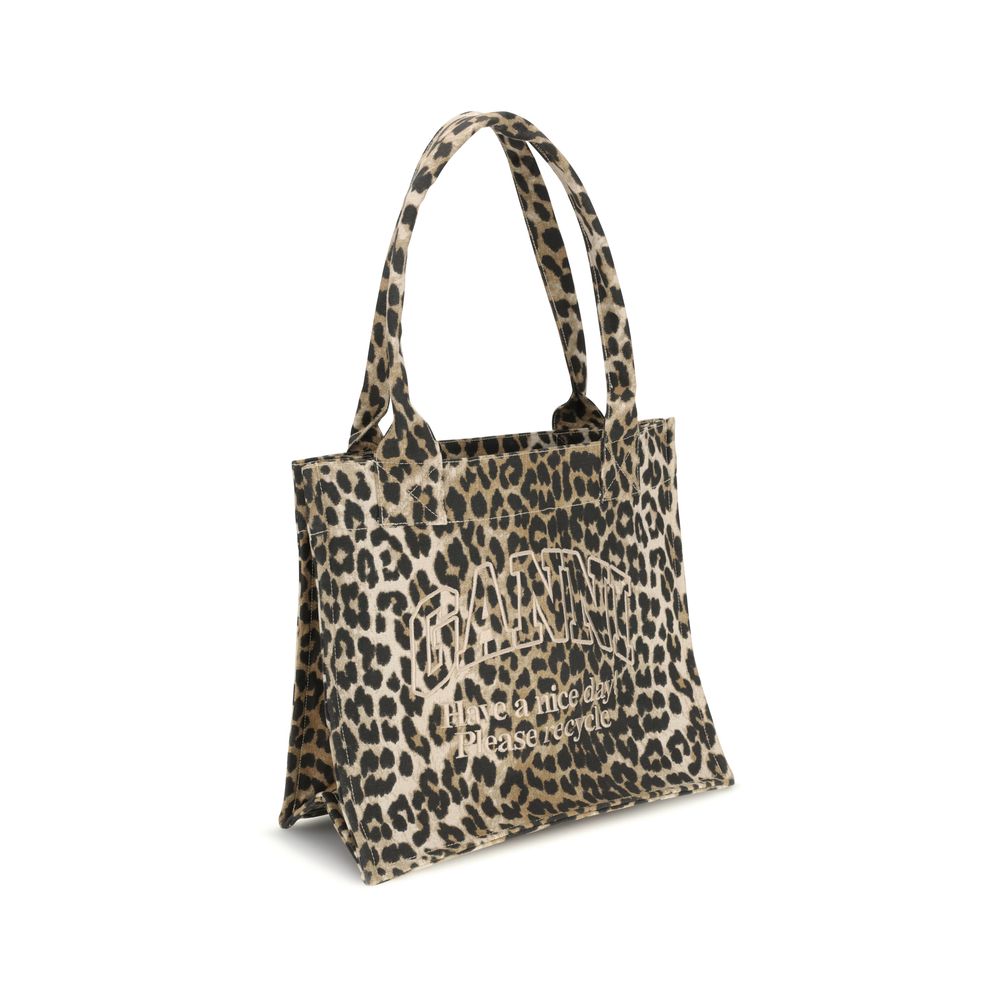 Sac à bandoulière Ganni en coton recyclé marron