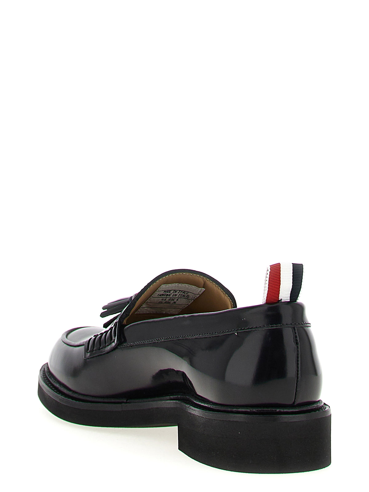 Mocassins à enfiler en cuir de veau noir Thom Browne