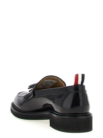 Mocassins à enfiler en cuir de veau noir Thom Browne