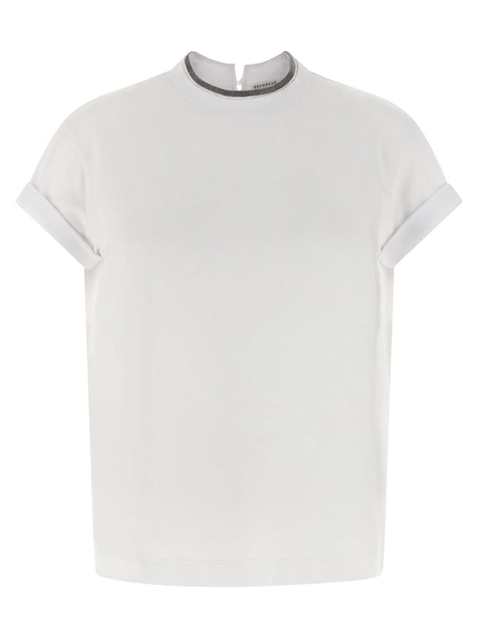T-shirt en coton blanc Brunello Cucinelli