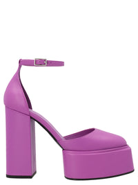 3Juin Purple Leather High Heel Pumps