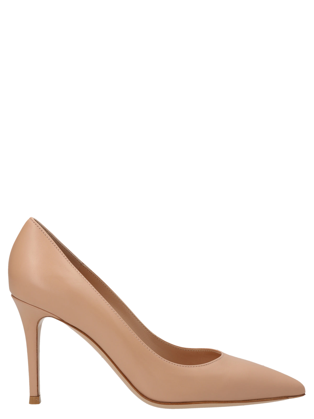 Gianvito Rossi Beige Kalfslederen Pumps met Hoge Hak