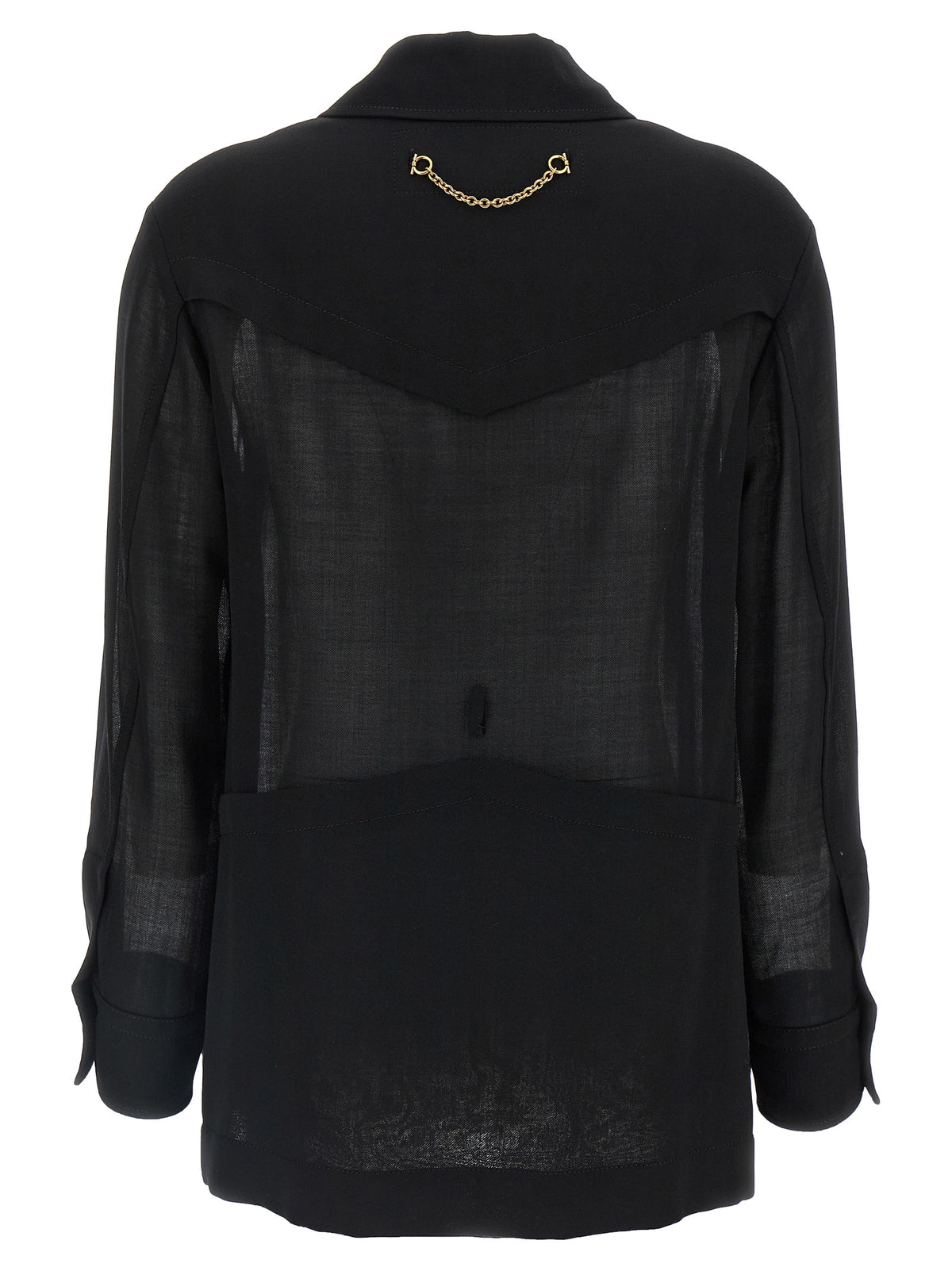 Blusa Ferragamo de Lana Virgen Negra