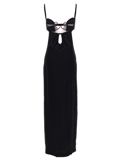 Nensi Dojaka Black Viscose Long Dress