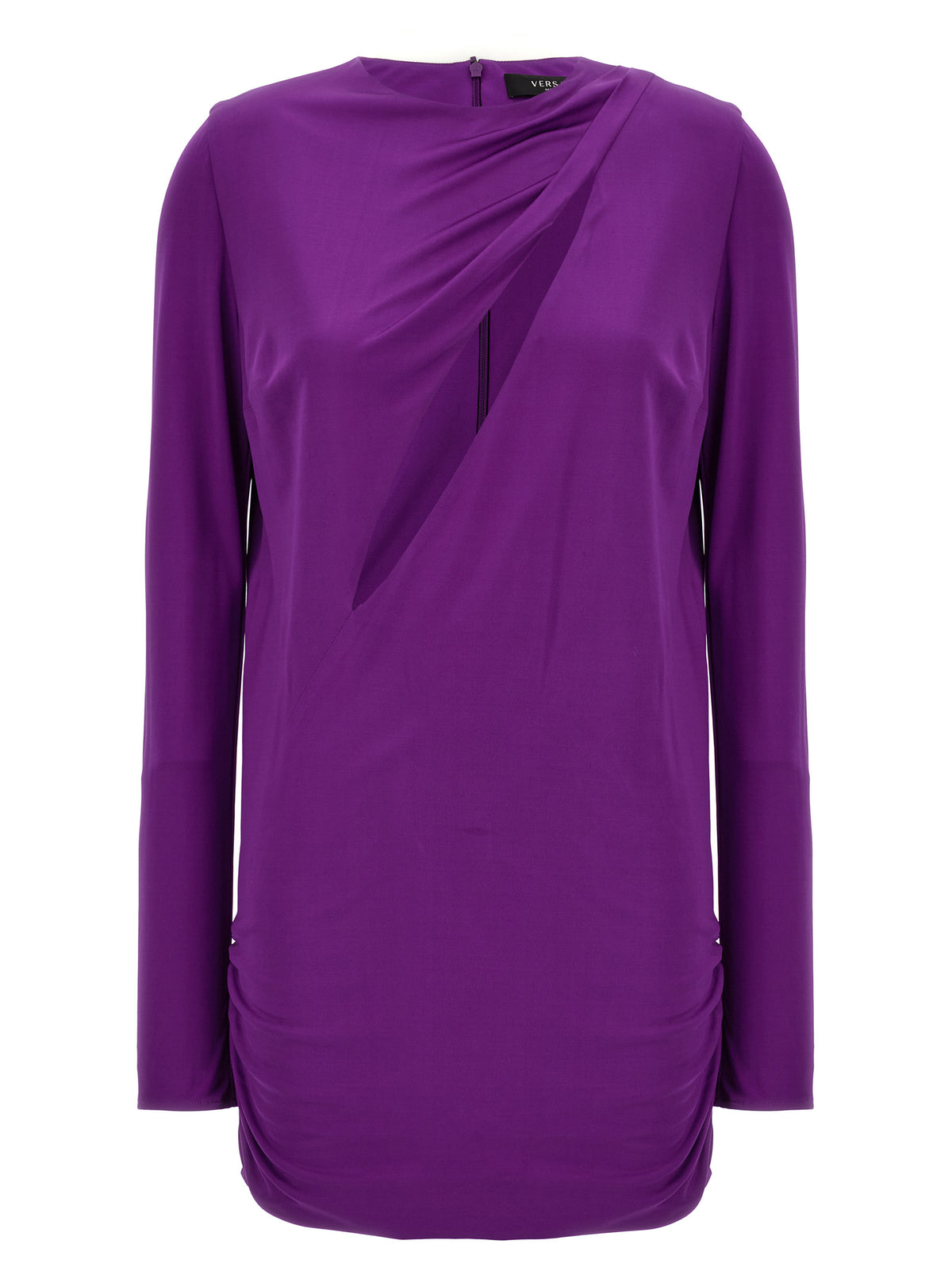 Abito corto Versace in viscosa viola