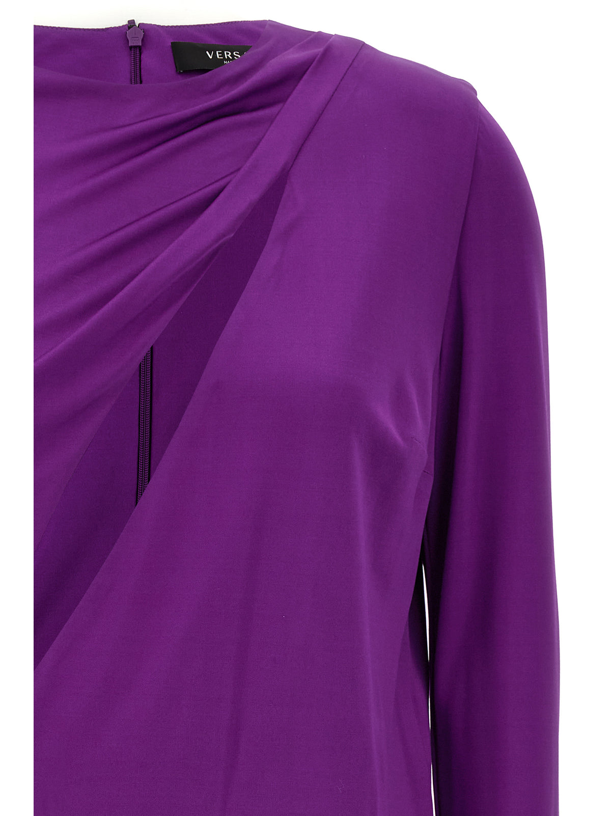 Abito corto Versace in viscosa viola