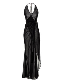 Louisa Ballou Black Silk Long Dress