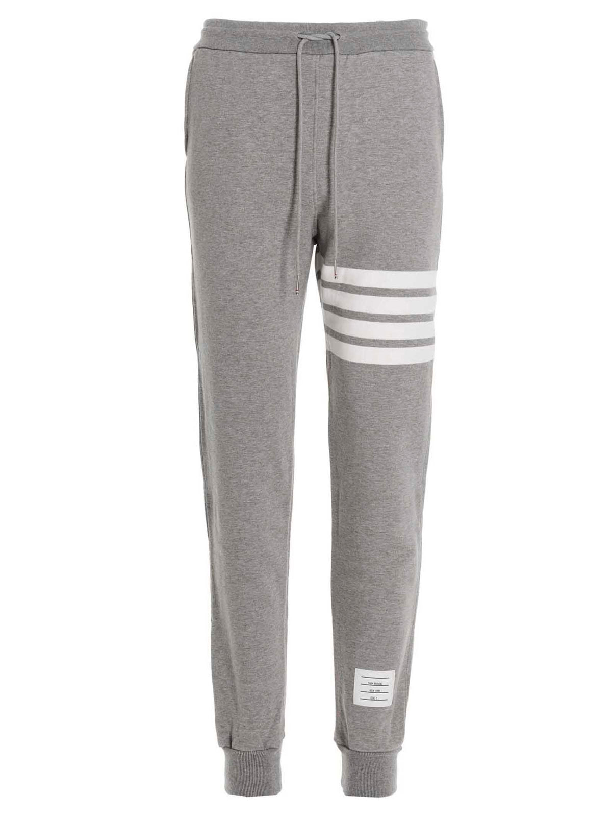 Thom Browne Pantaloni della tuta in cotone grigio