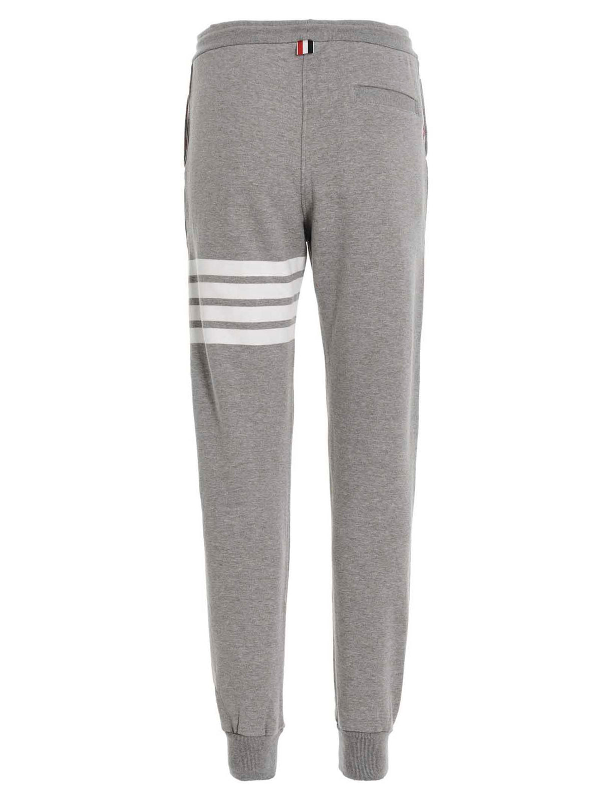 Thom Browne Pantaloni della tuta in cotone grigio