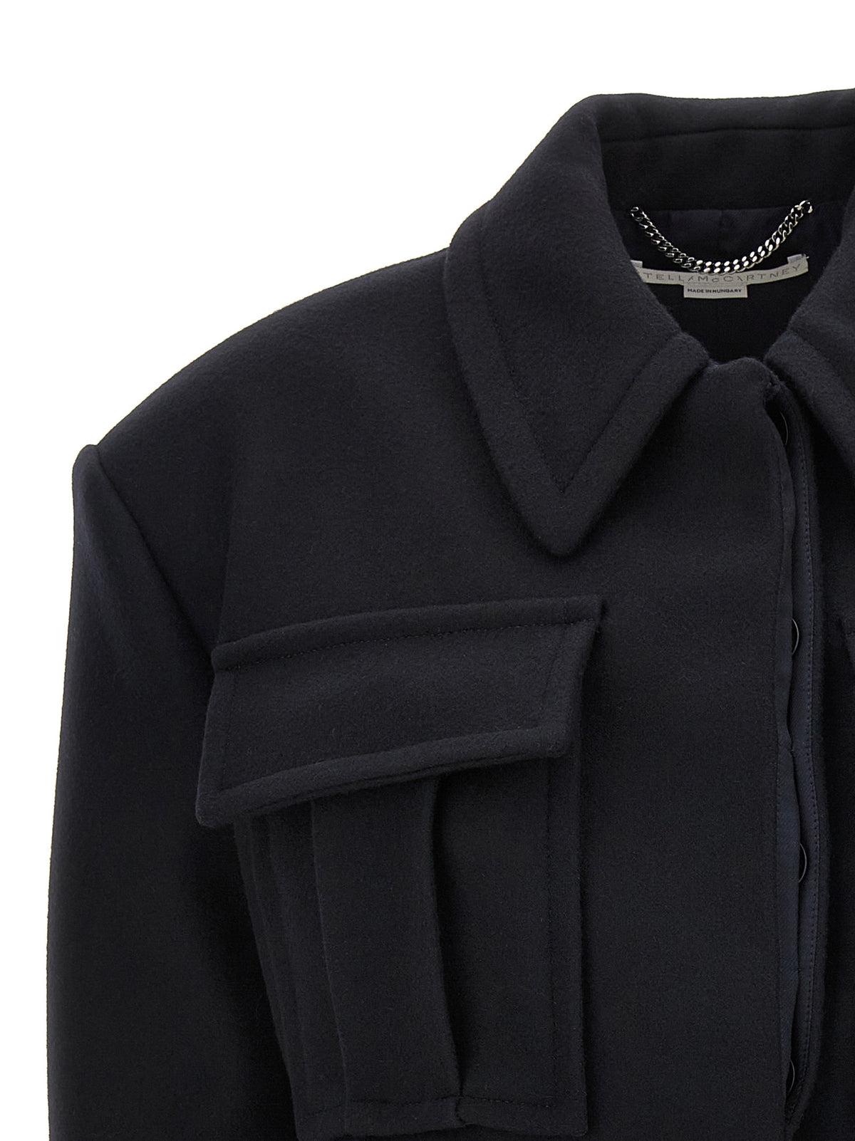Stella McCartney svart lång ulljacka