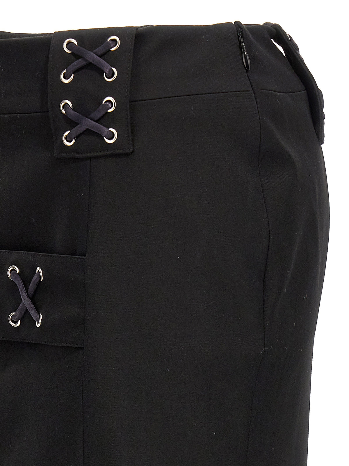 Falda midi de lana negra Alessandra Rich