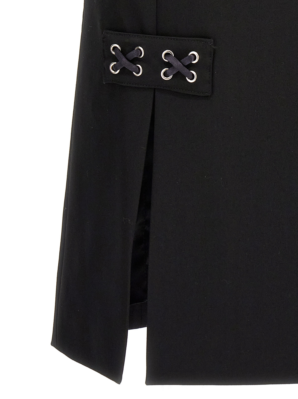 Falda midi de lana negra Alessandra Rich