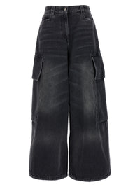 Palm Angels Gray Cotton Cargo Shorts