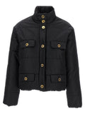 Chaqueta larga de poliamida negra de Moschino