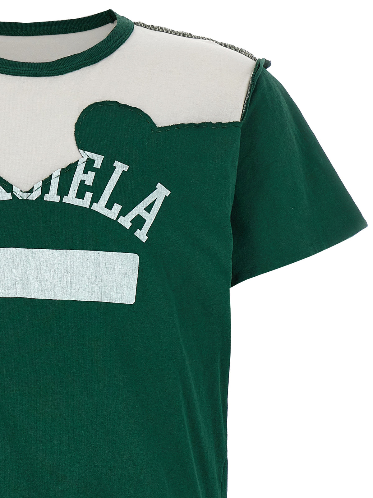 Camiseta de algodón bicolor Maison Margiela