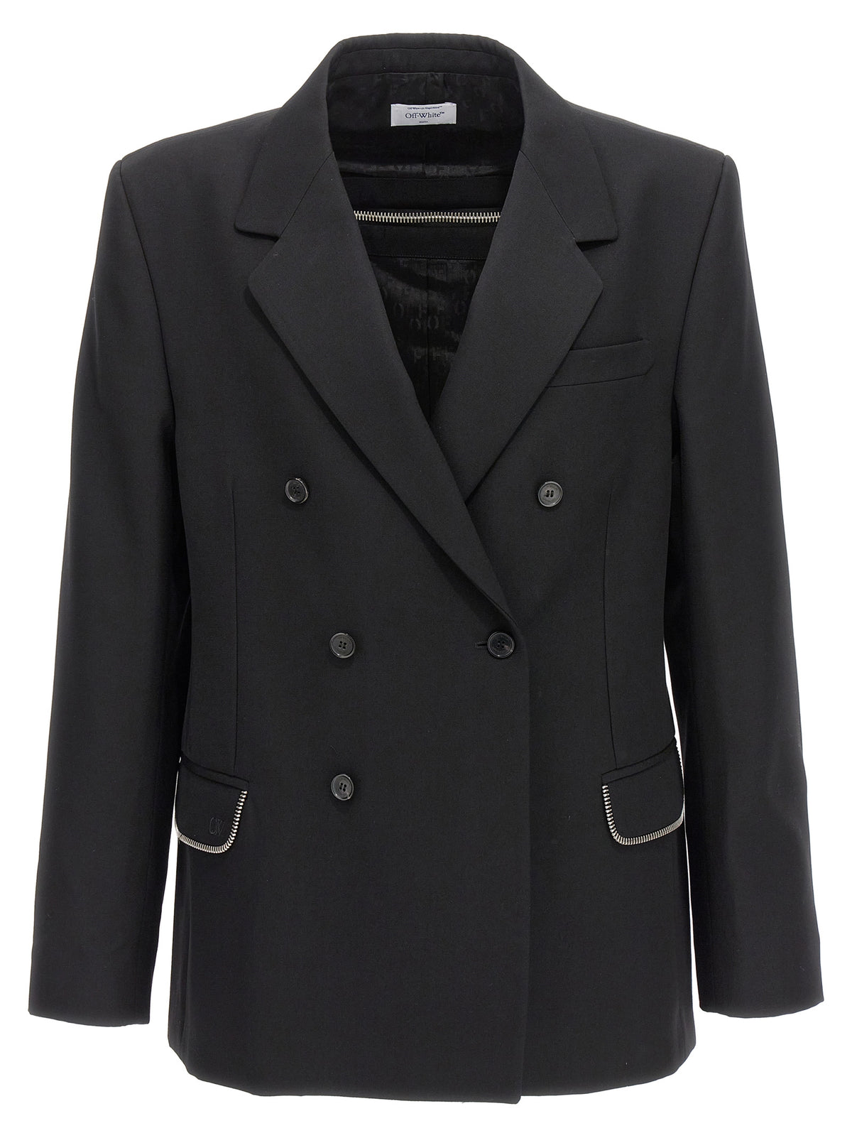 Blazer Off-White in lana vergine nera