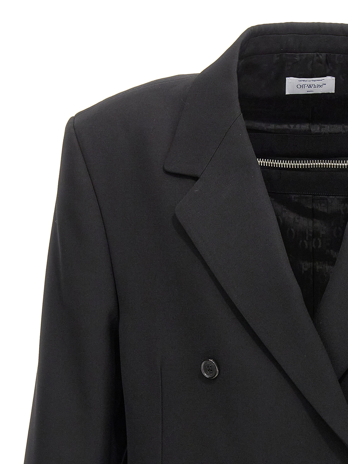 Blazer Off-White in lana vergine nera