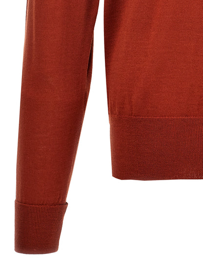PT Torino Red Virgin Wool Cardigan