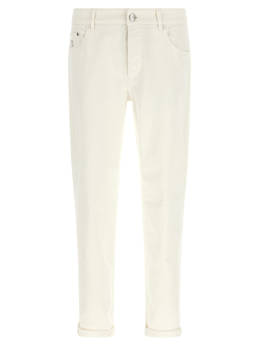 Brunello Cucinelli Jean en denim de coton blanc