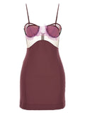 Minivestido de viscosa morado Nensi Dojaka
