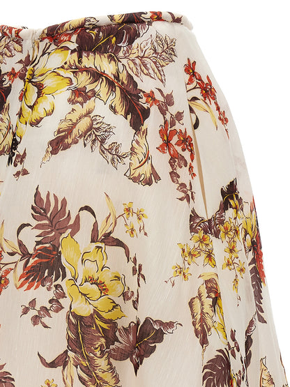 Gonna midi Zimmermann in lino multicolore