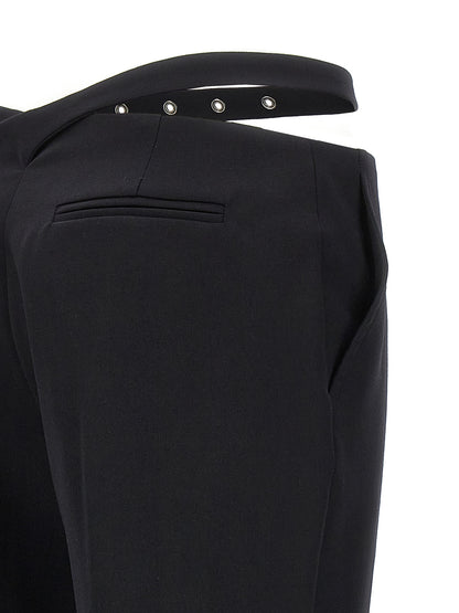 Pantalon de costume The Attico en laine vierge noire