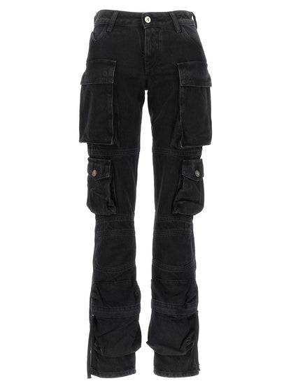 Pantaloni cargo neri in cotone The Attico