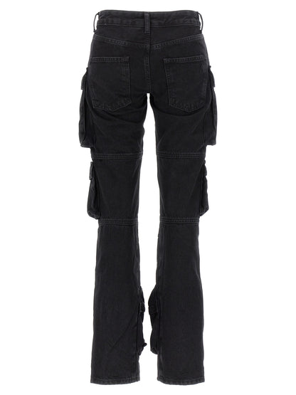 Pantaloni cargo neri in cotone The Attico