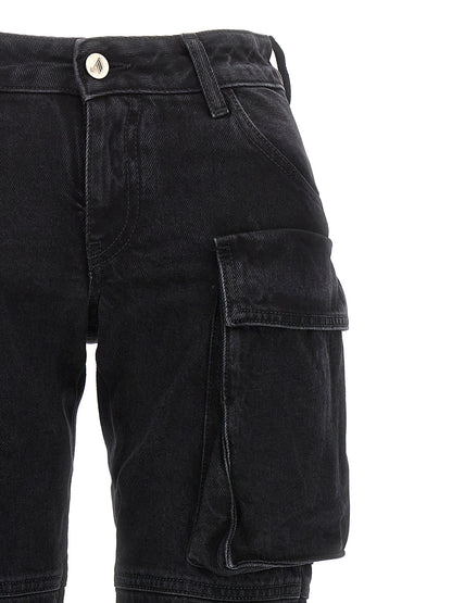 Pantaloni cargo neri in cotone The Attico
