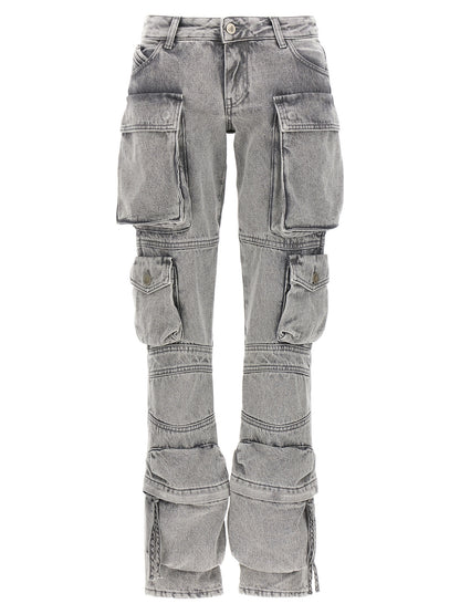 Pantaloni cargo in cotone grigio The Attico