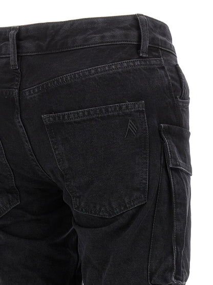 Pantaloni cargo neri in cotone The Attico