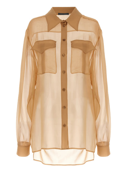 Camicetta in seta beige Alberta Ferretti