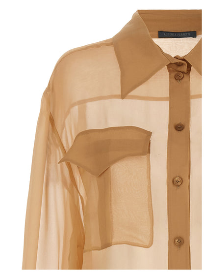 Camicetta in seta beige Alberta Ferretti