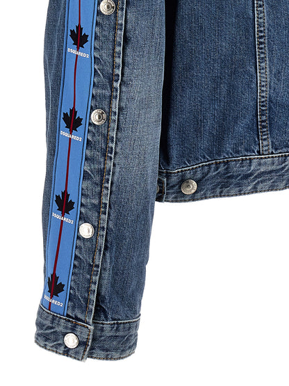 Giacca in denim di cotone blu Dsquared²