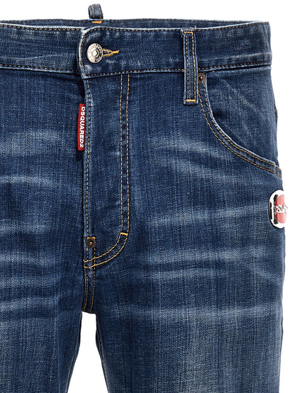 Jean Dsquared² bleu en coton coupe décontractée