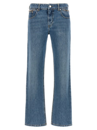 Jeans corti in cotone blu Stella McCartney