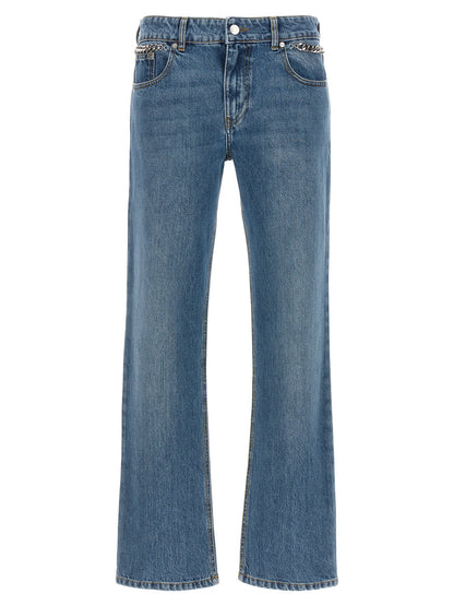 Jeans corti in cotone blu Stella McCartney