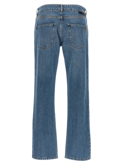 Jeans corti in cotone blu Stella McCartney