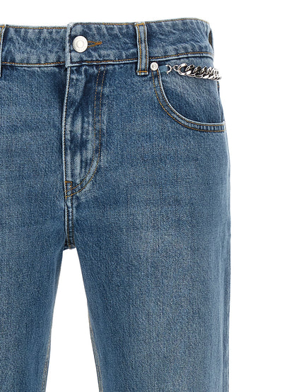 Jeans corti in cotone blu Stella McCartney