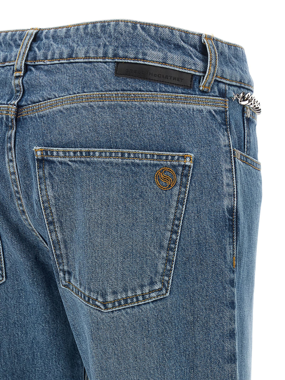 Stella McCartney korta jeans i blå bomull