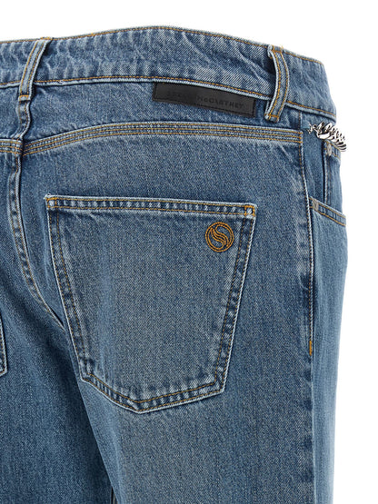 Jeans corti in cotone blu Stella McCartney