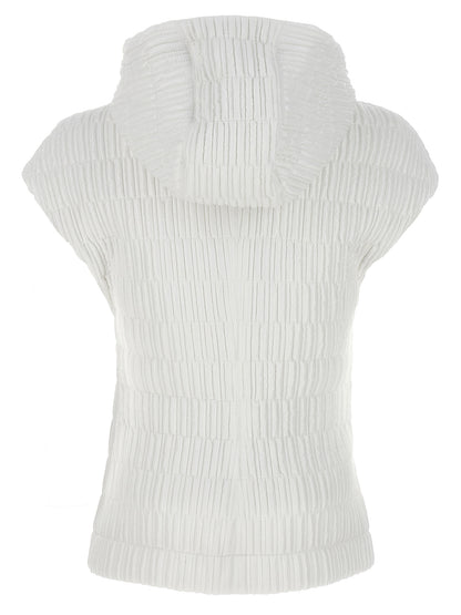 Giacca smanicata Ferragamo in poliammide bianco