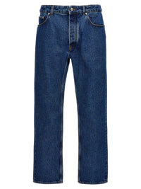 Jeans a gamba dritta in cotone blu Palm Angels