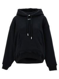 Felpa con cappuccio Off-White in cotone nero