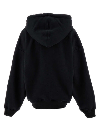 Felpa con cappuccio Off-White in cotone nero