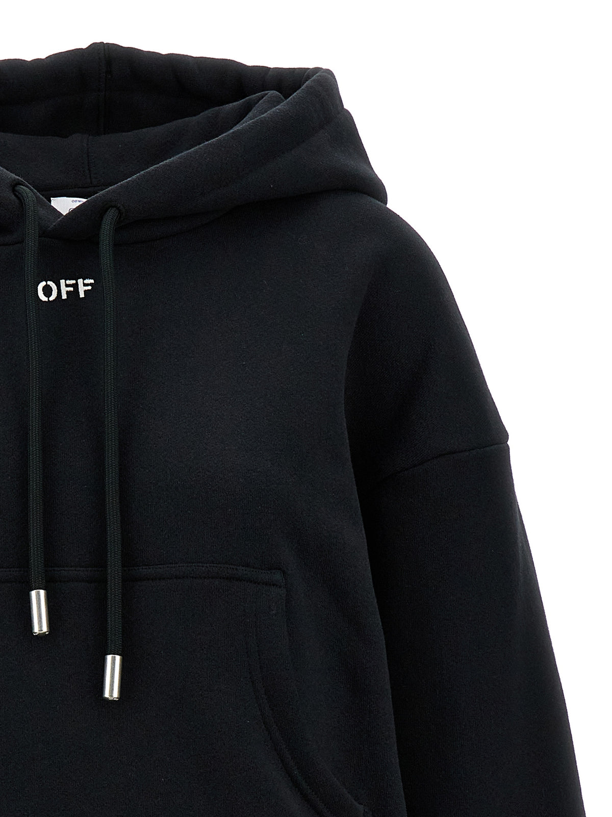 Felpa con cappuccio Off-White in cotone nero