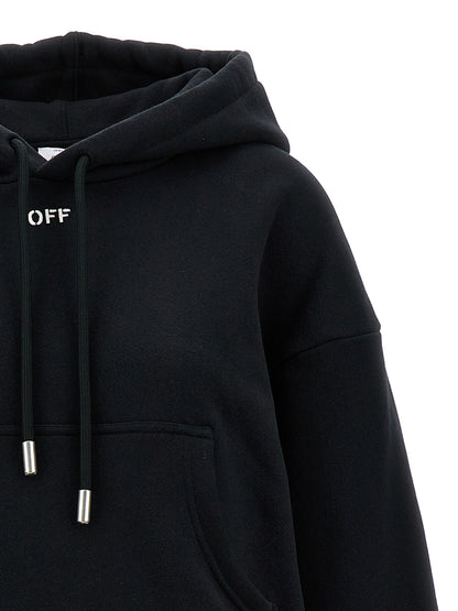 Felpa con cappuccio Off-White in cotone nero